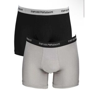 Emporio Armani‎ 280678 Men's 2-Pack Stretch Logo-Printed Boxer Briefs, Size M